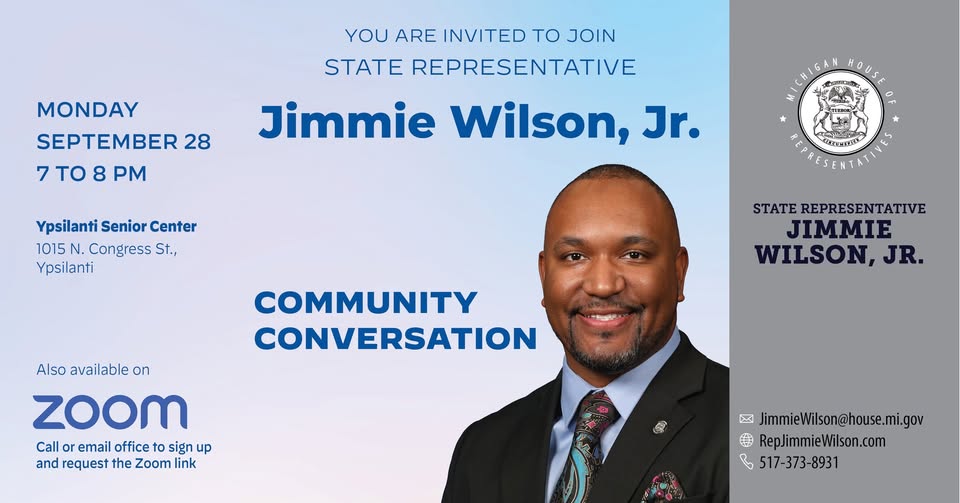 Official Community Conversation flyer for State Representative Jimmie Wilson Jr.